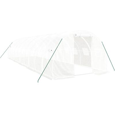 vidaXL Greenhouse with Steel Frame White - Greenhouse - Garden vidaXL Greenhouse with Steel Frame White - Greenhouse - Garden