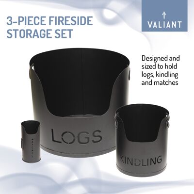 Valiant Fireside Storage for Logs Kindling Matches Valiant Fireside Storage for Logs Kindling Matches