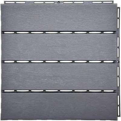 Nicoman (Pack of 24) Polydeck Grey PVC Decking Tiles for Outdoors Nicoman (Pack of 24) Polydeck Grey PVC Decking Tiles for Outdoors