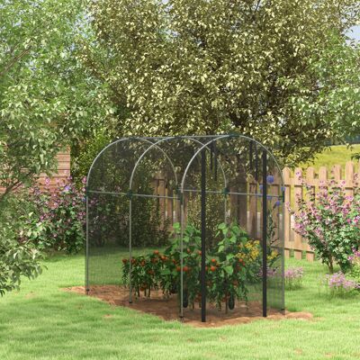 Outsunny Fruit Cage, Plant Protection Tent, 1.2 x 2.4 x 1.9m, Black Outsunny Fruit Cage, Plant Protection Tent, 1.2 x 2.4 x 1.9m, Black