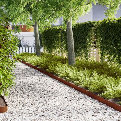 vidaXL Weathering Steel Durable Garden Edging - Garden Type vidaXL Weathering Steel Durable Garden Edging - Garden Type