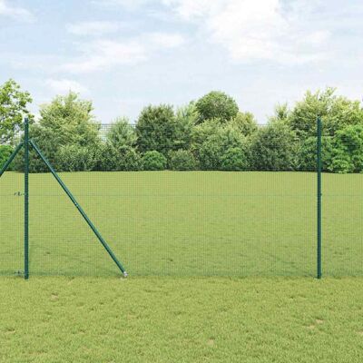 Vidaxl Green Metal Fence Post Set - Durable, Easy Install, 50x1.4m Vidaxl Green Metal Fence Post Set - Durable, Easy Install, 50x1.4m