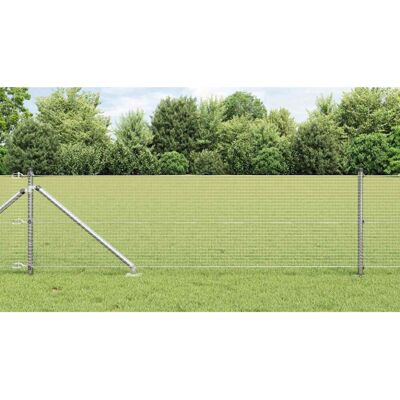 Galvanized Steel Fence - 13 Pickets 0.8x25 m - Garden Fence Galvanized Steel Fence - 13 Pickets 0.8x25 m - Garden Fence