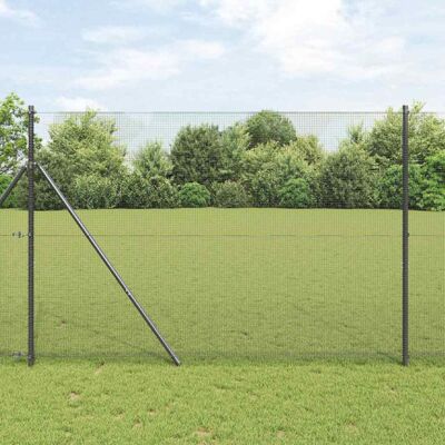 vidaXL 7 Postes Gray 1.5x10 m Fencing vidaXL 7 Postes Gray 1.5x10 m Fencing
