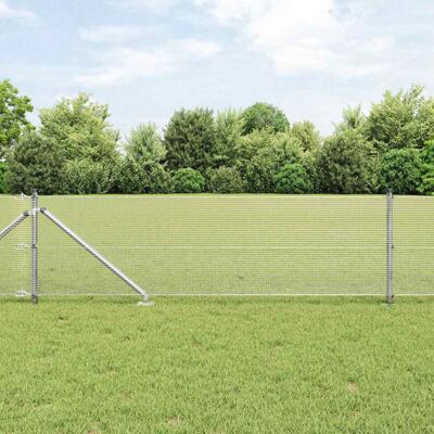 VidaXL Galvanized Steel Fence 13 Posts - Fencing VidaXL Galvanized Steel Fence 13 Posts - Fencing