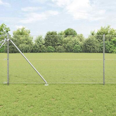 vidaXL Galvanized Steel Fence with 13 Pickets 1.2x25 m - Fencing vidaXL Galvanized Steel Fence with 13 Pickets 1.2x25 m - Fencing