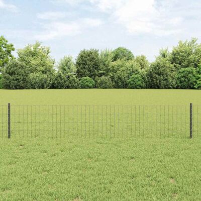 Vidaxl Garden Fence Set of 2 Gray Metal 10 x 0.4 m Vidaxl Garden Fence Set of 2 Gray Metal 10 x 0.4 m