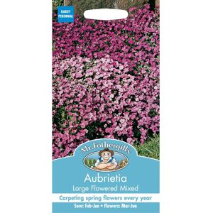 Mr Fothergill's Mr Fothergills - Pictorial Packet - Flower - Aubrietia Large Flowered Mixed - 40 Mr Fothergill's Mr Fothergills - Pictorial Packet - Flower - Aubrietia Large Flowered Mixed - 40