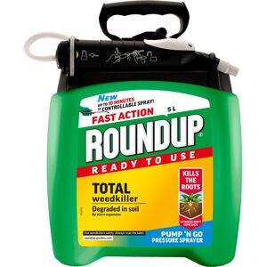 Roundup Weedkiller - 5L - Fast Action, Ready To Use Spray Roundup Weedkiller - 5L - Fast Action, Ready To Use Spray