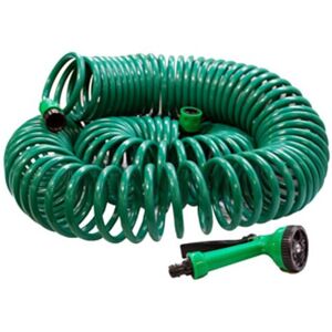 Hamble Distribution 30m (100ft) Garden Coil Hose Pipe with Free Spray Gun Hamble Distribution 30m (100ft) Garden Coil Hose Pipe with Free Spray Gun