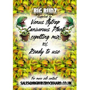 BIG BUDZ ROCK HARD Venus Flytrap Soil Mix 10L - Peat & Perlite Carnivorous Plant BIG BUDZ ROCK HARD Venus Flytrap Soil Mix 10L - Peat & Perlite Carnivorous Plant