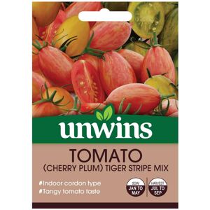 Unwins Grow Your Own Tiger Stripe Cherry Plum Tomato Vegetable Seeds Unwins Grow Your Own Tiger Stripe Cherry Plum Tomato Vegetable Seeds
