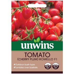 Unwins Grow Your Own Cherry Plum Romello F1 Tomato Vegetable Seeds Unwins Grow Your Own Cherry Plum Romello F1 Tomato Vegetable Seeds