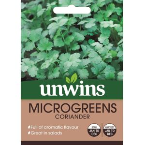 Unwins Grow Your Own Aromatic Flavour Microgreens Coriander Veg Seeds Unwins Grow Your Own Aromatic Flavour Microgreens Coriander Veg Seeds