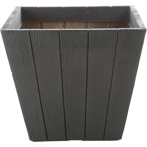 URBN Living (1, Square) Grey Wood Effect Plastic Flower Plant Pot Planter URBN Living (1, Square) Grey Wood Effect Plastic Flower Plant Pot Planter