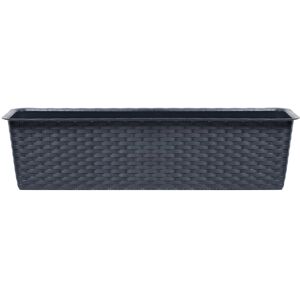 URBN Living (Anthracite, 400mm x1) Rectangle Rattan Plastic Flower Planter Pots Set URBN Living (Anthracite, 400mm x1) Rectangle Rattan Plastic Flower Planter Pots Set