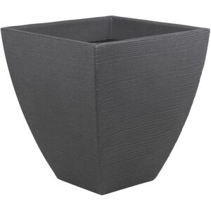 URBN Living (Charcoal: Ribbed, x2) Square Plastic Effect Flower Plant Pot Planter URBN Living (Charcoal: Ribbed, x2) Square Plastic Effect Flower Plant Pot Planter