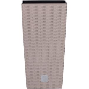 URBN Living (H50cmxD26cm, Beige) Square Rattan Tall Large Plant Pot Flower Planters URBN Living (H50cmxD26cm, Beige) Square Rattan Tall Large Plant Pot Flower Planters