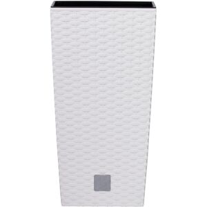 URBN Living (H50cmxD26cm, White) Square Rattan Tall Large Plant Pot Flower Planters URBN Living (H50cmxD26cm, White) Square Rattan Tall Large Plant Pot Flower Planters