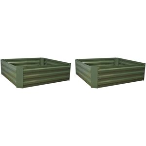 Selections Set of 2 x Metal Raised Vegetable Beds in Green (100cm x 30cm) Selections Set of 2 x Metal Raised Vegetable Beds in Green (100cm x 30cm)