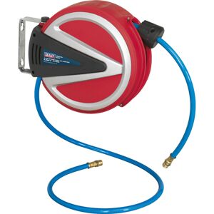 Loops 6.5m Retractable PU Air Hose Reel - 1/4" BSP Inlet - Double Braided 6.5mm Hose Loops 6.5m Retractable PU Air Hose Reel - 1/4" BSP Inlet - Double Braided 6.5mm Hose