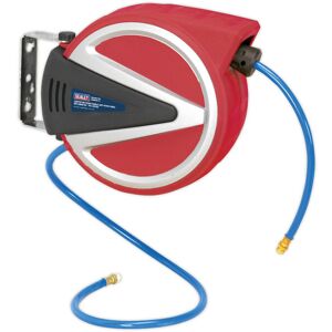 Loops 12m Retractable PU Air Hose Reel - 1/4" BSP Inlet - Double Braided 6.5mm Hose Loops 12m Retractable PU Air Hose Reel - 1/4" BSP Inlet - Double Braided 6.5mm Hose