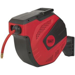 Loops 15m Auto-Rewind Control 10mm Air Hose Reel - 1/4" BSP Inlet & Outlet - Rubber Loops 15m Auto-Rewind Control 10mm Air Hose Reel - 1/4" BSP Inlet & Outlet - Rubber