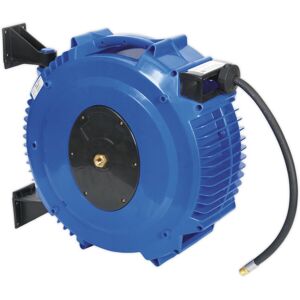 Loops 20m Retractable 10mm Air Hose - Impact Resistant Reel - 3/8" BSP Inlet - Rubber Loops 20m Retractable 10mm Air Hose - Impact Resistant Reel - 3/8" BSP Inlet - Rubber