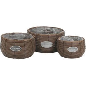 URBN Living (Short, Topaz Brown) 3 Pc Rattan Design Flower Plant Pot Planter Basket URBN Living (Short, Topaz Brown) 3 Pc Rattan Design Flower Plant Pot Planter Basket