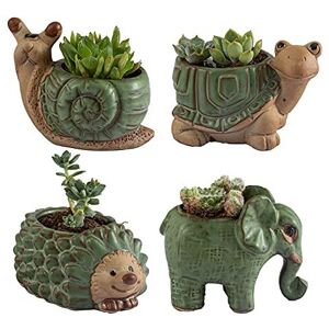 godealio Small Succulent Pots with Drainage, Ceramic Animal Planter, Indoor Plant Pots, C godealio Small Succulent Pots with Drainage, Ceramic Animal Planter, Indoor Plant Pots, C