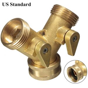 GreenZech (US standard) 3/4 " Brass Garden Irrigation Hose Splitter Faucet Manifold 2 Way GreenZech (US standard) 3/4 " Brass Garden Irrigation Hose Splitter Faucet Manifold 2 Way
