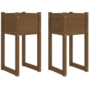 (Honey brown, 40 x 40 x 81 cm/2) vidaXL 1/2x Solid Wood Pine Planter Raised Bed (Honey brown, 40 x 40 x 81 cm/2) vidaXL 1/2x Solid Wood Pine Planter Raised Bed