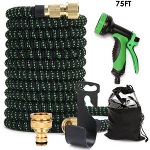 Homeika Heavy Duty Expandable Garden Hose Water Pipe 10 Pattern Spray Gun 75FT Homeika Heavy Duty Expandable Garden Hose Water Pipe 10 Pattern Spray Gun 75FT