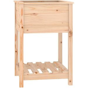 vidaXL Solid Wood Pine Planter with Shelf - Planter - Brown vidaXL Solid Wood Pine Planter with Shelf - Planter - Brown