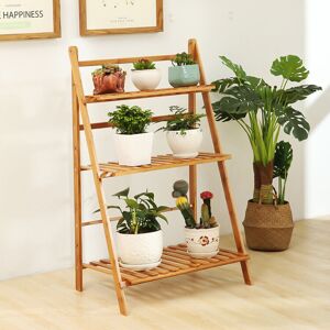 Unbranded 3-Tier Outdoor Wooden Flower Plant Pot Shelf Stand Folding Display Unbranded 3-Tier Outdoor Wooden Flower Plant Pot Shelf Stand Folding Display