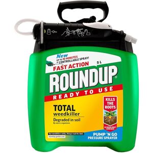 Roundup Fast Action Weedkiller Pump 'N Go Ready To Use Spray, 5 Litre Roundup Fast Action Weedkiller Pump 'N Go Ready To Use Spray, 5 Litre
