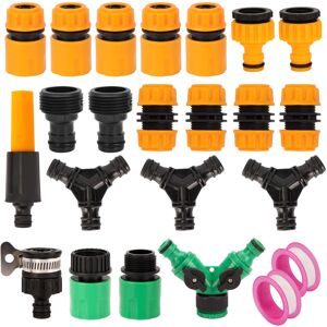 Belle Vous (21-Piece) Garden Hose Quick Connector Set - 3/4 Inch Male and Female Pipe Fitti Belle Vous (21-Piece) Garden Hose Quick Connector Set - 3/4 Inch Male and Female Pipe Fitti