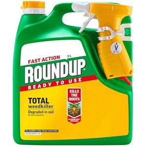 Roundup Fast Action Weedkiller, Ready to Use, Manual Spray, 3 Litre Roundup Fast Action Weedkiller, Ready to Use, Manual Spray, 3 Litre