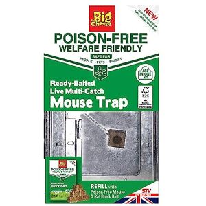 The Big Cheese Ready-Baited Live Multi-Catch Mouse Trap Poison-Free Welfare Friendly British Gr The Big Cheese Ready-Baited Live Multi-Catch Mouse Trap Poison-Free Welfare Friendly British Gr