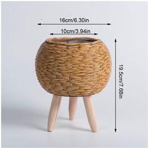 BGHONE (Style 1) Vintage Planters Imitation Rattan Flower Stand Woven Storage Basket Wi BGHONE (Style 1) Vintage Planters Imitation Rattan Flower Stand Woven Storage Basket Wi