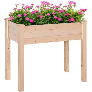 Outsunny Garden Wooden Planter Flower Raised Bed Herb Grow Box Container Outsunny Garden Wooden Planter Flower Raised Bed Herb Grow Box Container