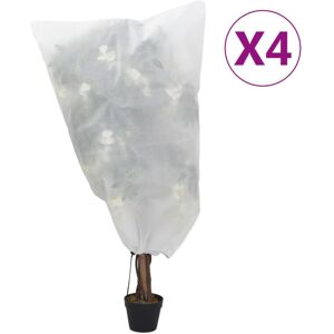 vidaXL White 0.8x1.2m Plant Fleece Cover with Drawstring - Plant Fleece Cover vidaXL White 0.8x1.2m Plant Fleece Cover with Drawstring - Plant Fleece Cover
