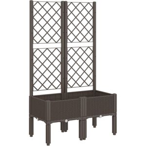 vidaXL Brown Garden Planter with Trellis - Garden Planter vidaXL Brown Garden Planter with Trellis - Garden Planter