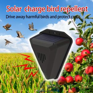 SRJ STAR (N911Q-Black) Solar-Powered Bird Repeller with 13 Deterrent Sounds - Rechargeabl SRJ STAR (N911Q-Black) Solar-Powered Bird Repeller with 13 Deterrent Sounds - Rechargeabl