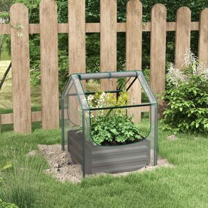 Outsunny Raised Garden Bed Planter Box with Greenhouse, Clear and Dark Grey Outsunny Raised Garden Bed Planter Box with Greenhouse, Clear and Dark Grey