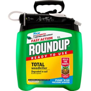 Roundup Fast Action Weedkiller Pump 'N Go Ready To Use Spray, 5 Litre Roundup Fast Action Weedkiller Pump 'N Go Ready To Use Spray, 5 Litre