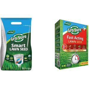 Westland Gro-Sure Aqua Gel Coated Smart Grass Lawn Seed, 80 m2, 3.2 kg, Blue,Green & 2050 Westland Gro-Sure Aqua Gel Coated Smart Grass Lawn Seed, 80 m2, 3.2 kg, Blue,Green & 2050