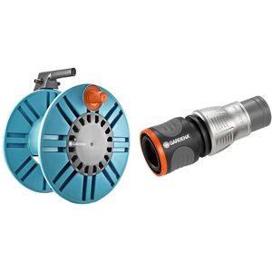 Gardena Wall-Fixed Hose Reel with Hose Guide - Blue & GARDENA 18255-20 Packaged Gardena Wall-Fixed Hose Reel with Hose Guide - Blue & GARDENA 18255-20 Packaged