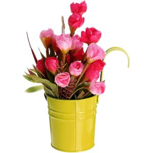 GreenZech (Yellow) Mini Flower Pot Hanging Balcony Garden Planter Metal Hook Iron Bucket D GreenZech (Yellow) Mini Flower Pot Hanging Balcony Garden Planter Metal Hook Iron Bucket D