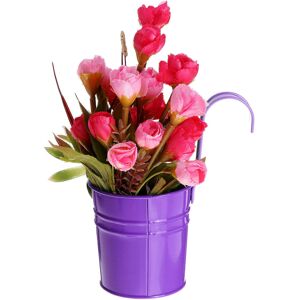 GreenZech (Purple) Mini Flower Pot Hanging Balcony Garden Planter Metal Hook Iron Bucket D GreenZech (Purple) Mini Flower Pot Hanging Balcony Garden Planter Metal Hook Iron Bucket D